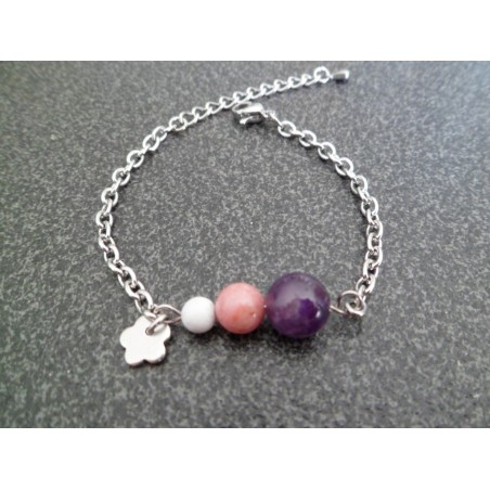 Bracelet trio « mauve »