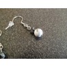 Boucles d'oreilles argentées  « Black and white »