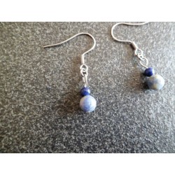 Boucles d'oreilles argentées « Blue »