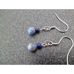 Boucles d'oreilles argentées « Blue »