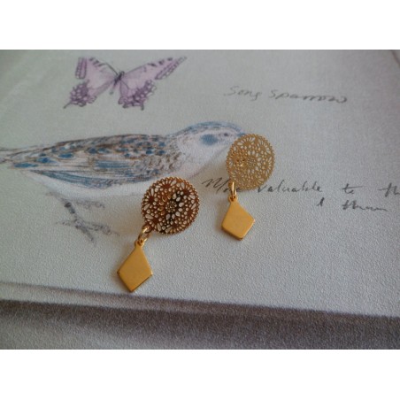 Boucles d’oreilles en inox doré « Georgia »