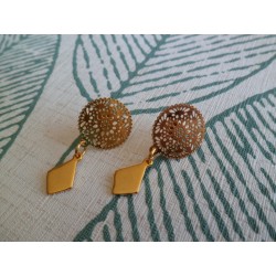 Boucles d’oreilles en inox doré « Georgia »