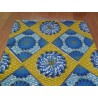 Housse motif Wax jaune et bleu