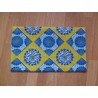 Housse motif Wax jaune et bleu