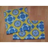 Housse motif Wax jaune et bleu