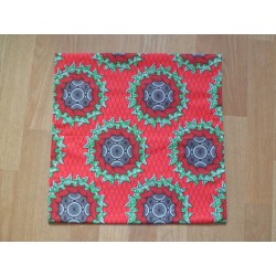 Housse motif Wax rouge et vert