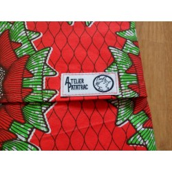 Housse motif Wax rouge et vert