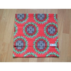 Housse motif Wax rouge et vert