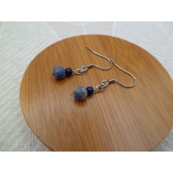 Boucles d'oreilles argentées « Blue »