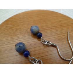 Boucles d'oreilles argentées « Blue »