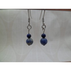 Boucles d'oreilles argentées « Blue »