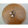 Boucles d'oreilles argentées  « Black and white »