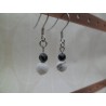 Boucles d'oreilles argentées  « Black and white »