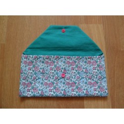 Pochette à masques fleurs roses
