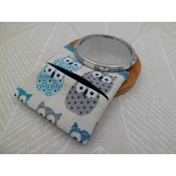 Miroir de poche "Hiboux bleus 1"