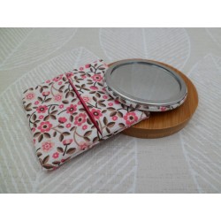 Miroir "Fleurs roses"